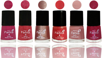 

FABIA Rich Toxic Free Perfection Shine Nail Polish Set of 6 (239201962) Magenta-Shock Pink Light-Light Nude-Red Orange-Shrimp Pastell-Cherry Pink(Pack of 6)