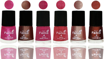 

FABIA Rich Toxic Free Perfection Shine Nail Polish Set of 6 (239201874) Pink-Light Coffee-Magenta-Shock Pink Light-Light Nude-Berry(Pack of 6)