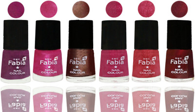 

FABIA Rich Toxic Free Perfection Shine Nail Polish Set of 6 (239201819) Shock Pink-Pink-Light Coffee-Magenta-Shock Pink Light-Maroon(Pack of 6)