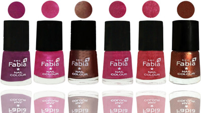 

FABIA Rich Toxic Free Perfection Shine Nail Polish Set of 6 (239201841) Shock Pink-Pink-Light Coffee-Magenta-Shock Pink Light-Light Jerry Coffee(Pack of 6)