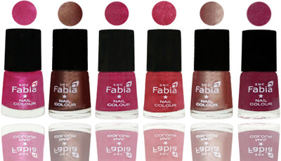 

FABIA Rich Toxic Free Perfection Shine Nail Polish Set of 6 (239201876) Pink-Light Coffee-Magenta-Shock Pink Light-Light Nude-Rose Pink(Pack of 6)