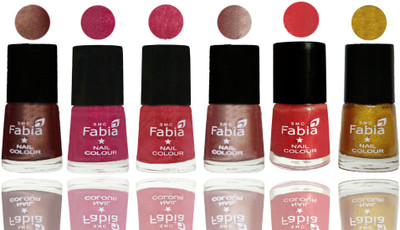 

FABIA Rich Toxic Free Perfection Shine Nail Polish Set of 6 (239201931) Light Coffee-Magenta-Shock Pink Light-Light Nude-Red Orange-Jerry Golden(Pack of 6)