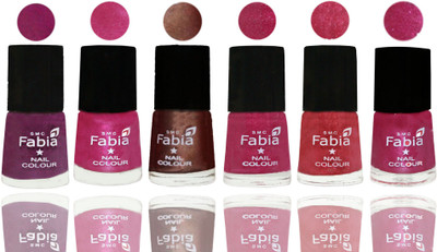 

FABIA Rich Toxic Free Perfection Shine Nail Polish Set of 6 (239201813) Shock Pink-Pink-Light Coffee-Magenta-Shock Pink Light-Light Magenta(Pack of 6)