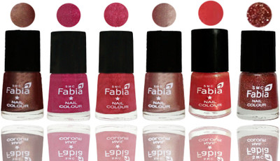 

FABIA Rich Toxic Free Perfection Shine Nail Polish Set of 6 (239201929) Light Coffee-Magenta-Shock Pink Light-Light Nude-Red Orange-Jerry Wine(Pack of 6)
