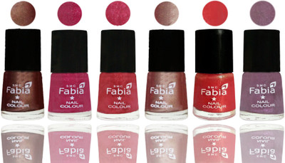 

FABIA Rich Toxic Free Perfection Shine Nail Polish Set of 6 (239201911) Light Coffee-Magenta-Shock Pink Light-Light Nude-Red Orange-Light Violet(Pack of 6)