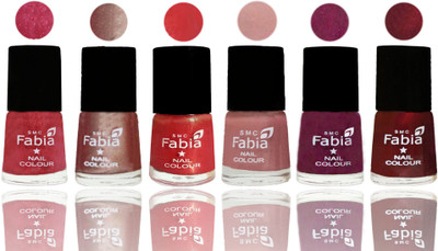 

FABIA Rich Toxic Free Perfection Shine Nail Polish Set of 6 (239201997) Shock Pink Light-Light Nude-Red Orange-Shrimp Pastell-Cherry Blossom-Maroon(Pack of 6)