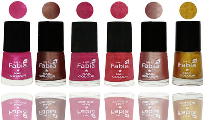 

FABIA Rich Toxic Free Perfection Shine Nail Polish Set of 6 (239201886) Pink-Light Coffee-Magenta-Shock Pink Light-Light Nude-Jerry Golden(Pack of 6)