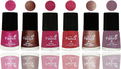 

FABIA Rich Toxic Free Perfection Shine Nail Polish Set of 6 (239201866) Pink-Light Coffee-Magenta-Shock Pink Light-Light Nude-Light Violet(Pack of 6)