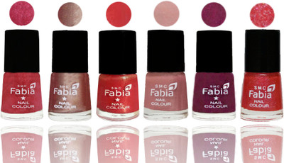 

FABIA Rich Toxic Free Perfection Shine Nail Polish Set of 6 (239202017) Shock Pink Light-Light Nude-Red Orange-Shrimp Pastell-Cherry Blossom-Jerry Pink(Pack of 6)