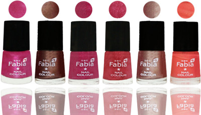 

FABIA Rich Toxic Free Perfection Shine Nail Polish Set of 6 (239201858) Pink-Light Coffee-Magenta-Shock Pink Light-Light Nude-Peach(Pack of 6)