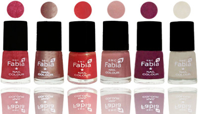 

FABIA Rich Toxic Free Perfection Shine Nail Polish Set of 6 (239201996) Shock Pink Light-Light Nude-Red Orange-Shrimp Pastell-Cherry Blossom-Light Cream(Pack of 6)