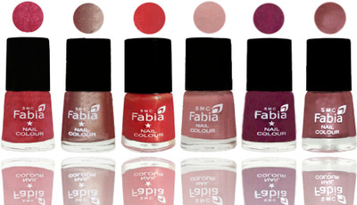 

FABIA Rich Toxic Free Perfection Shine Nail Polish Set of 6 (239201986) Shock Pink Light-Light Nude-Red Orange-Shrimp Pastell-Cherry Blossom-Lip(Pack of 6)
