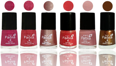 

FABIA Rich Toxic Free Perfection Shine Nail Polish Set of 6 (239201977) Magenta-Shock Pink Light-Light Nude-Red Orange-Shrimp Pastell-Dark Golden(Pack of 6)
