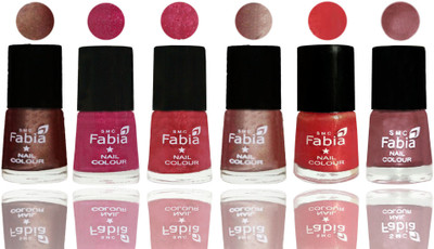

FABIA Rich Toxic Free Perfection Shine Nail Polish Set of 6 (239201899) Light Coffee-Magenta-Shock Pink Light-Light Nude-Red Orange-Lip(Pack of 6)