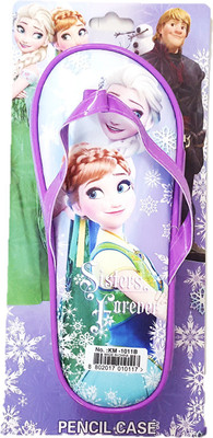 

FORE TREND Pencil Case Pen Pouch Bag Slipper shape Frozen Art Polyester Pencil Box(Set of 1, Purple)
