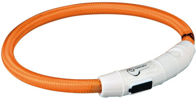 

Trixie Glow Collars Dog Safety Ring with USB (Orange) (XS-S) Plain Dog Collar Charm(Orange, Round)