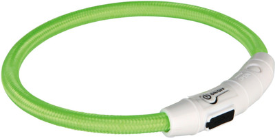 Trixie Glow Collars Dog Safety Ring with USB (Green) (XS-S) Plain Dog Collar Charm(Green, Round)