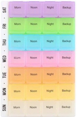 

PROKICK 7 days 28 Days 4 Weeks for 7 Days Pill Medicine Box Organizer for Vitamins Tablets Pill Box(Multicolor)