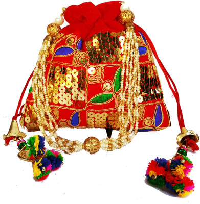 

Purpledip Rich Velvet Potli Bag (Clutch, Drawstring Purse, Evening Handbag) For Women Potli(Multicolor)