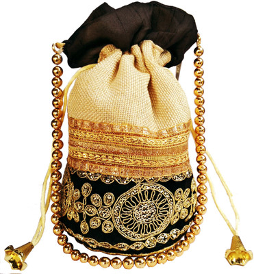 

Purpledip Rich Velvet & Jute Potli Bag (Clutch, Drawstring Purse, Evening Handbag) For Women Potli(Multicolor)