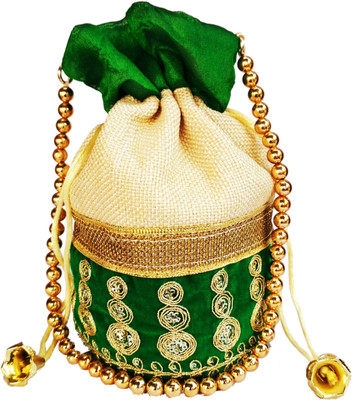 

Purpledip Rich Velvet & Jute Potli Bag (Clutch, Drawstring Purse, Evening Handbag) For Women Potli(Multicolor)