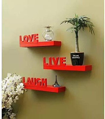 61% OFF on Onlineshoppee Red Wall Shelves Live/Love/Laugh Wooden Wall Shelf(Number of Shelves - 3, Red) 61% OFF on Onlineshoppee Red Wall Shelves Live/Love/Laugh Wooden Wall Shelf(Number of Shelves - 3, Red)