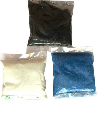 COLORFULL Pack of 3 Rangoli Powder(Black, White, Blue)