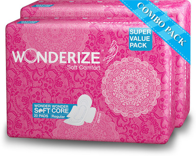 

Wonderize Soft Comfort 230mm - 20 pads (Combo of 2) Sanitary Pad(Pack of 20)