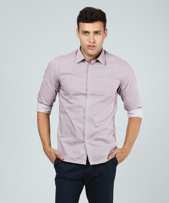 Arrow New York Men Printed Formal Maroon Shirt Arrow New York Men Printed Formal Maroon Shirt