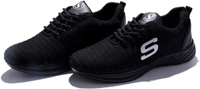 

Hush Berry Hush Berry Men's Knit on-The-Go City HB3-55300 Walking Running Shoe Party Wear For Men(Black