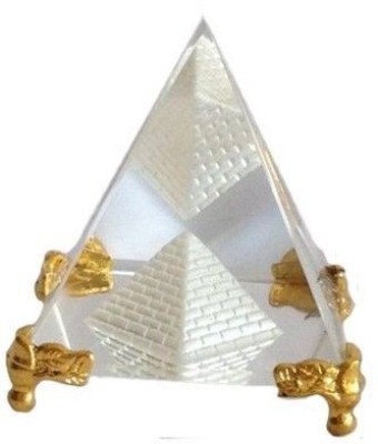 NITIN COLLECTION CRSTAL PYRAMID (WITH GOLDEN STAND) Decorative Showpiece  -  4 cm(Crystal, Clear)