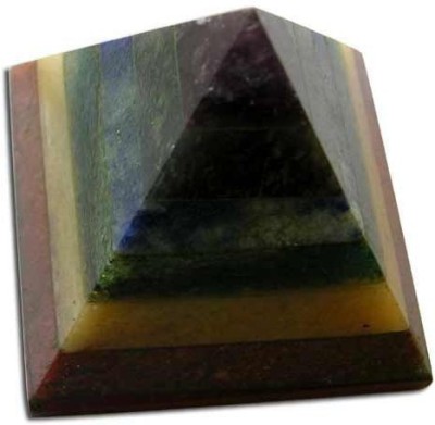 NITIN COLLECTION SEVEN CHAKRA GEMSTONE PYRAMID Decorative Showpiece  -  4 cm(Steel, Multicolor)