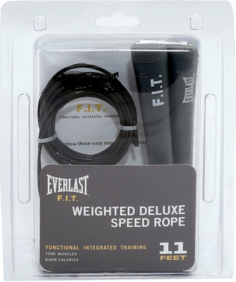 

Everlast Deluxe Speed 11 Feet Weighted Skipping Rope(Black, Length: 335 cm), Grey