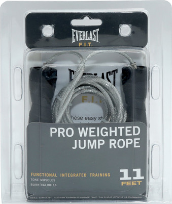 

Everlast Pro Jump 11 Feet Weighted Skipping Rope(Grey, Length: 335 cm), Black
