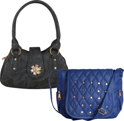 

Element Cart Women Casual, Evening/Party, Formal Black, Blue PU Sling Bag