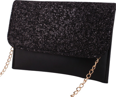

DN ENTERPRISES Women Evening/Party Black Synthetic Leather Sling Bag
