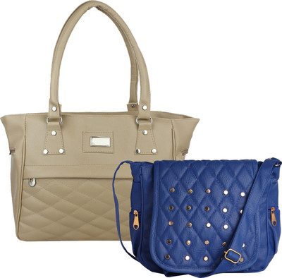 

Element Cart Women Casual, Evening/Party, Formal Beige, Blue PU Sling Bag