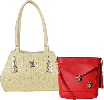

Fillin Cart Women Casual, Evening/Party, Formal White, Red PU Sling Bag, Red;white
