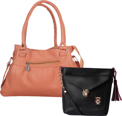 

Fillin Cart Women Casual, Evening/Party, Formal Tan, Black PU Sling Bag, Black;tan