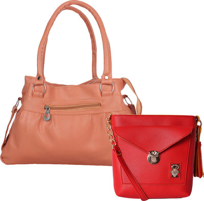 

Fillin Cart Women Casual, Evening/Party, Formal Tan, Red PU Sling Bag, Red;tan