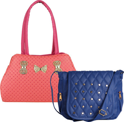 

Element Cart Women Casual, Evening/Party, Formal Pink, Blue PU Sling Bag, Blue;pink