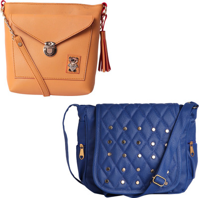 

Element Cart Women Casual, Evening/Party, Formal Yellow, Blue PU Sling Bag, Blue;yellow