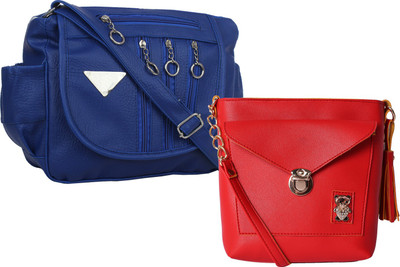 

Fillin Cart Women Casual, Evening/Party, Formal Blue, Red PU Sling Bag