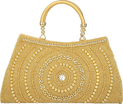 

BMR Women Casual Gold Beads Clutch