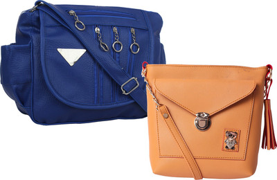 

Element Cart Women Casual, Evening/Party, Formal Blue, Yellow PU Sling Bag