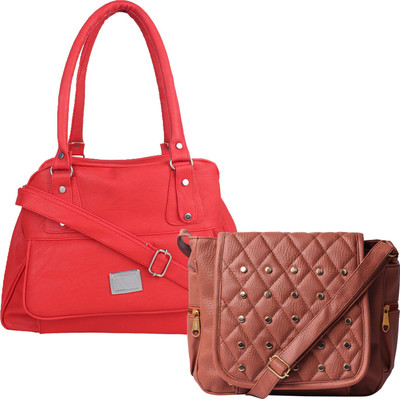 

Element Cart Women Casual, Evening/Party, Formal Red, Brown PU Sling Bag, Brown;red