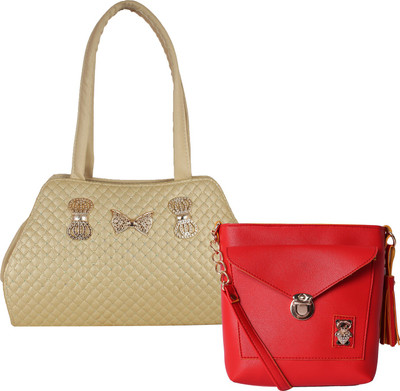 

Element Cart Women Casual, Evening/Party, Formal White, Red PU Sling Bag, Red;white