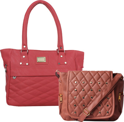 

Element Cart Women Casual, Evening/Party, Formal Pink, Brown PU Sling Bag, Brown;pink