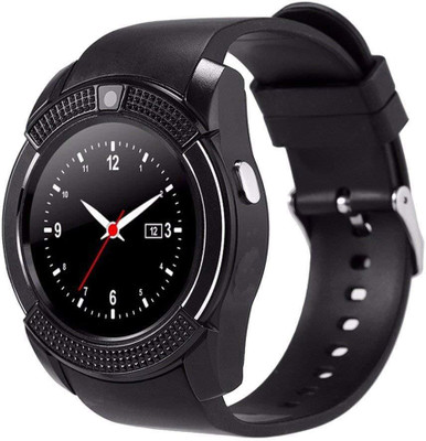 

M A enterprises V8 Bluetooth Smartwatch With Sim & Tf Card Support black Smartwatch(Black Strap Free Size)