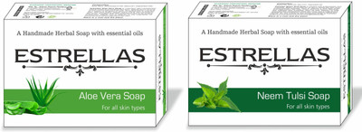 

Estrellas life sciences Aloe Vera & Neem Tulsi hand made herbal soap(200 g, Pack of 2)